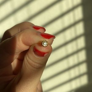 Single Gold Bezel Diamond Piercing Stud